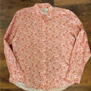 Frank & Eileen Finbar Red Floral Button Down Shirt Size Medium